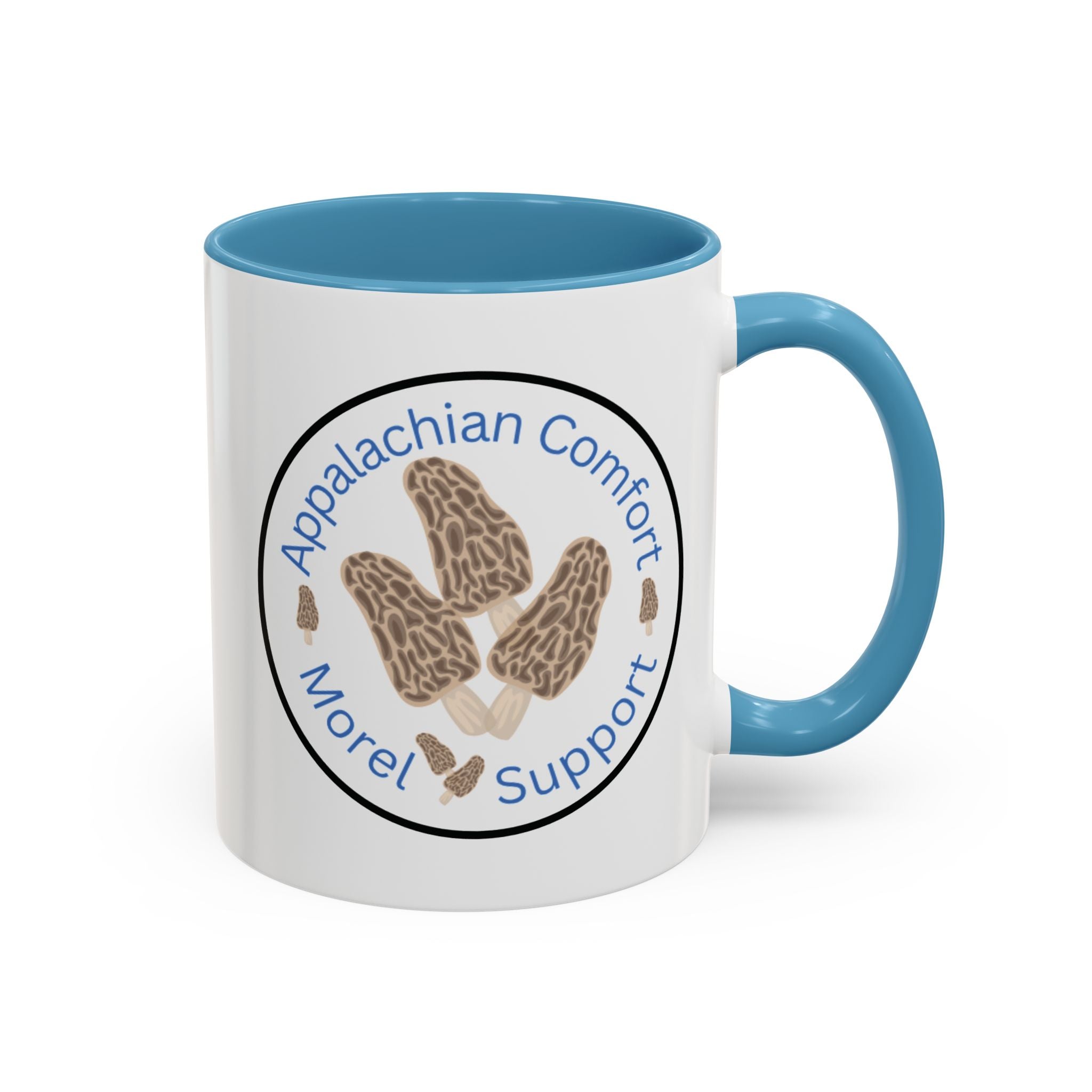 Appalachian Comfort - MOREL Support Coffee Mug, inspired by the tradition of mushroom hunting for the Dry Land Fish in the forests and woods of the Appalachian Mountains - WOMAN OWNED BUSINESS