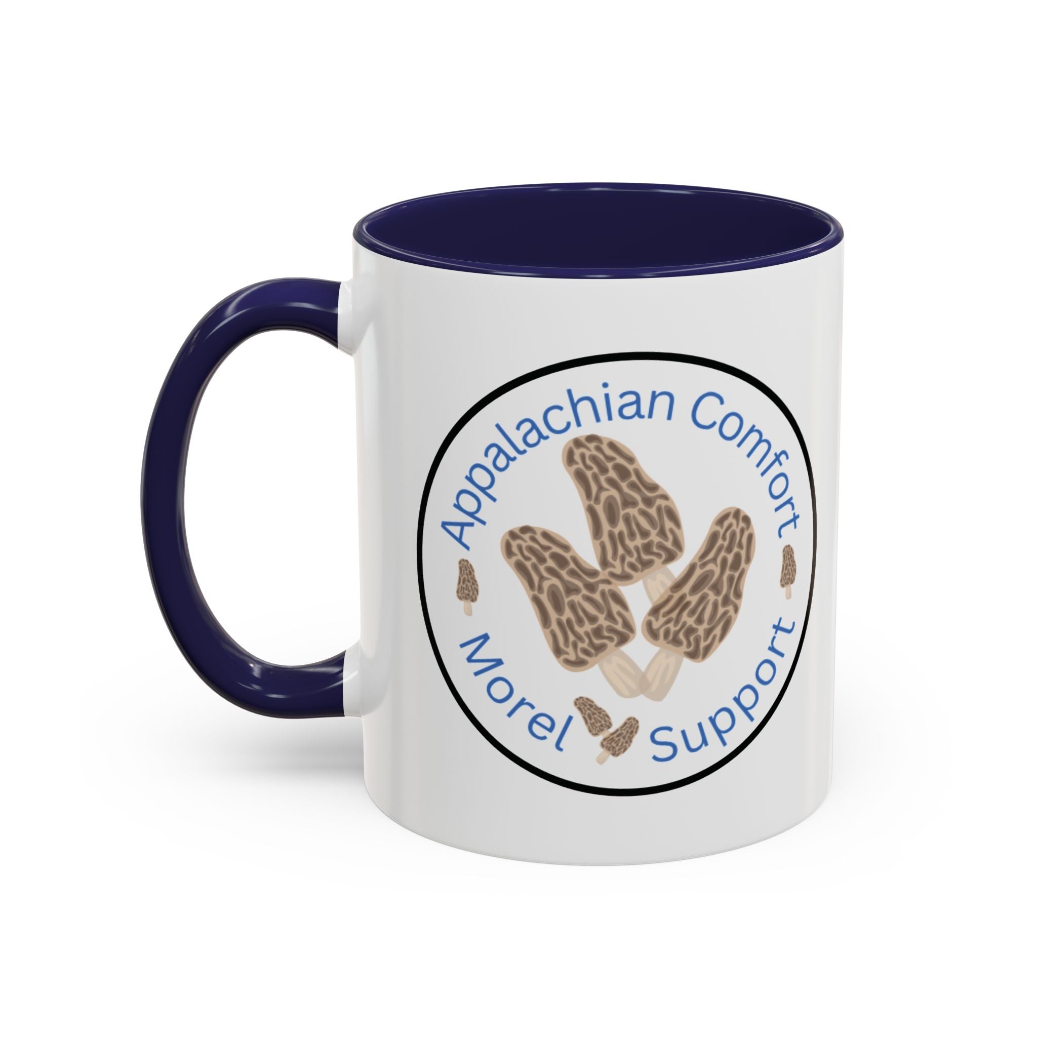 Appalachian Comfort - MOREL Support Coffee Mug, inspired by the tradition of mushroom hunting for the Dry Land Fish in the forests and woods of the Appalachian Mountains - WOMAN OWNED BUSINESS