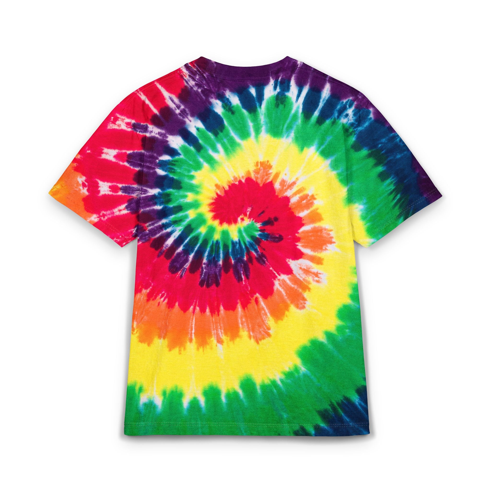 Tie-Dye T-Shirt - "Fueled by Happy Meals" Embroidered Spiral Colorful tee Female Owned Business