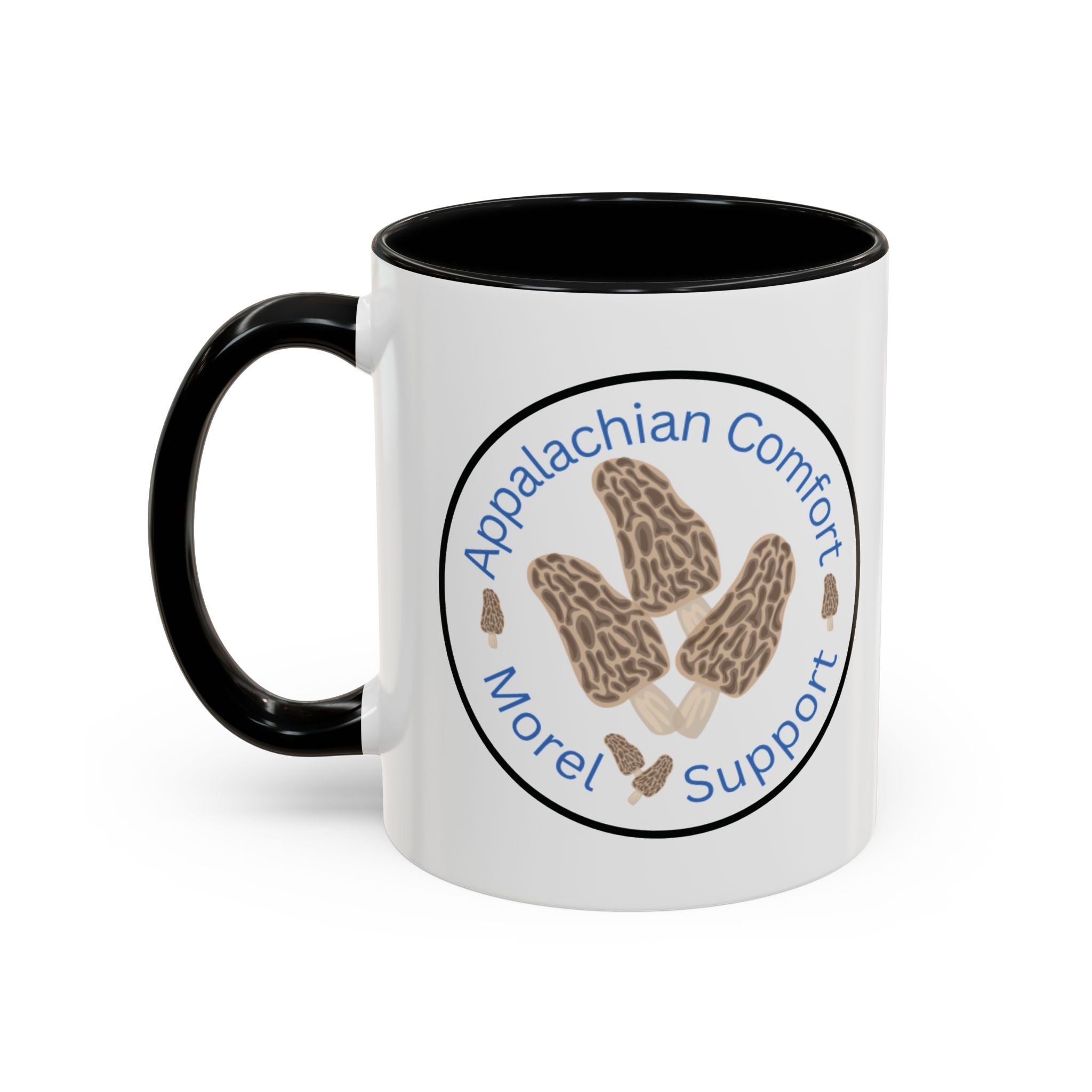 Appalachian Comfort - MOREL Support Coffee Mug, inspired by the tradition of mushroom hunting for the Dry Land Fish in the forests and woods of the Appalachian Mountains - WOMAN OWNED BUSINESS