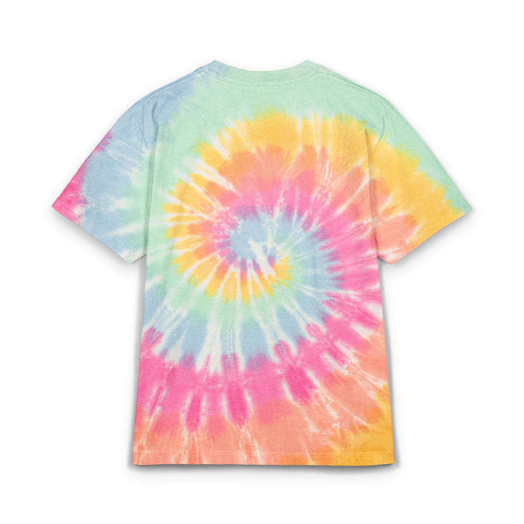 Tie-Dye T-Shirt - "Fueled by Happy Meals" Embroidered Spiral Colorful tee Female Owned Business
