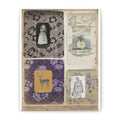 Vintage Collage Matte Canvas Print — Family Album I - Archival Ephemeral Dark & Haunted Art with Vintage Fabrics Cats Deer Magic Myth Fables Folklore vibes