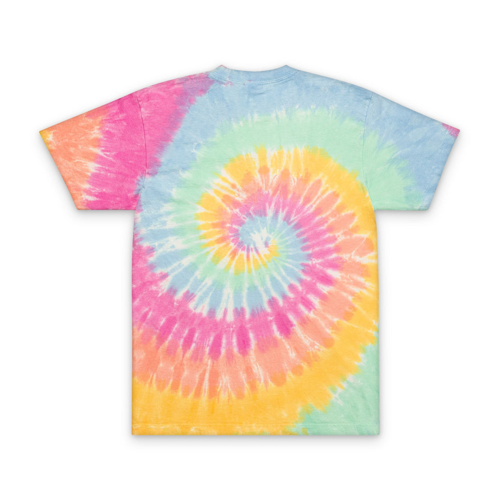Tie-Dye T-Shirt - "Fueled by Happy Meals" Embroidered Spiral Colorful tee Female Owned Business