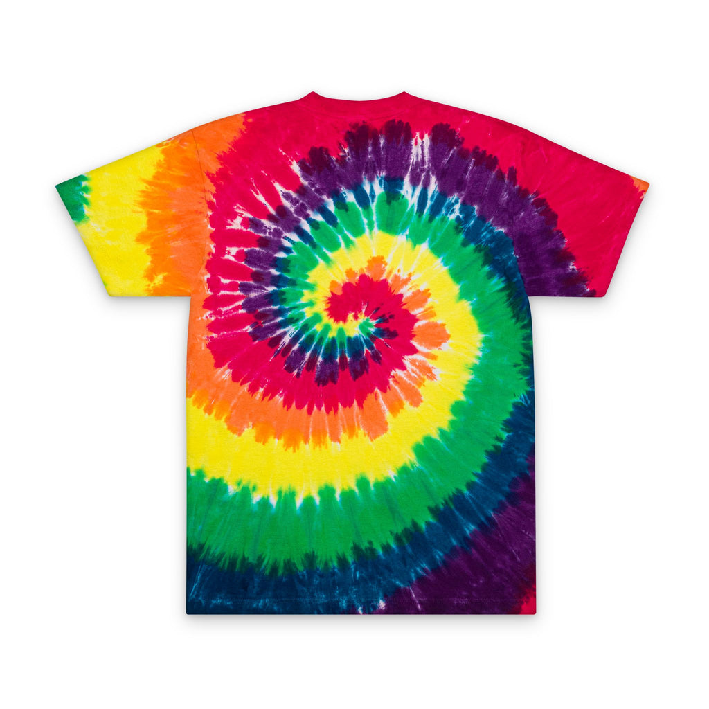 Tie-Dye T-Shirt - "Fueled by Happy Meals" Embroidered Spiral Colorful tee Female Owned Business