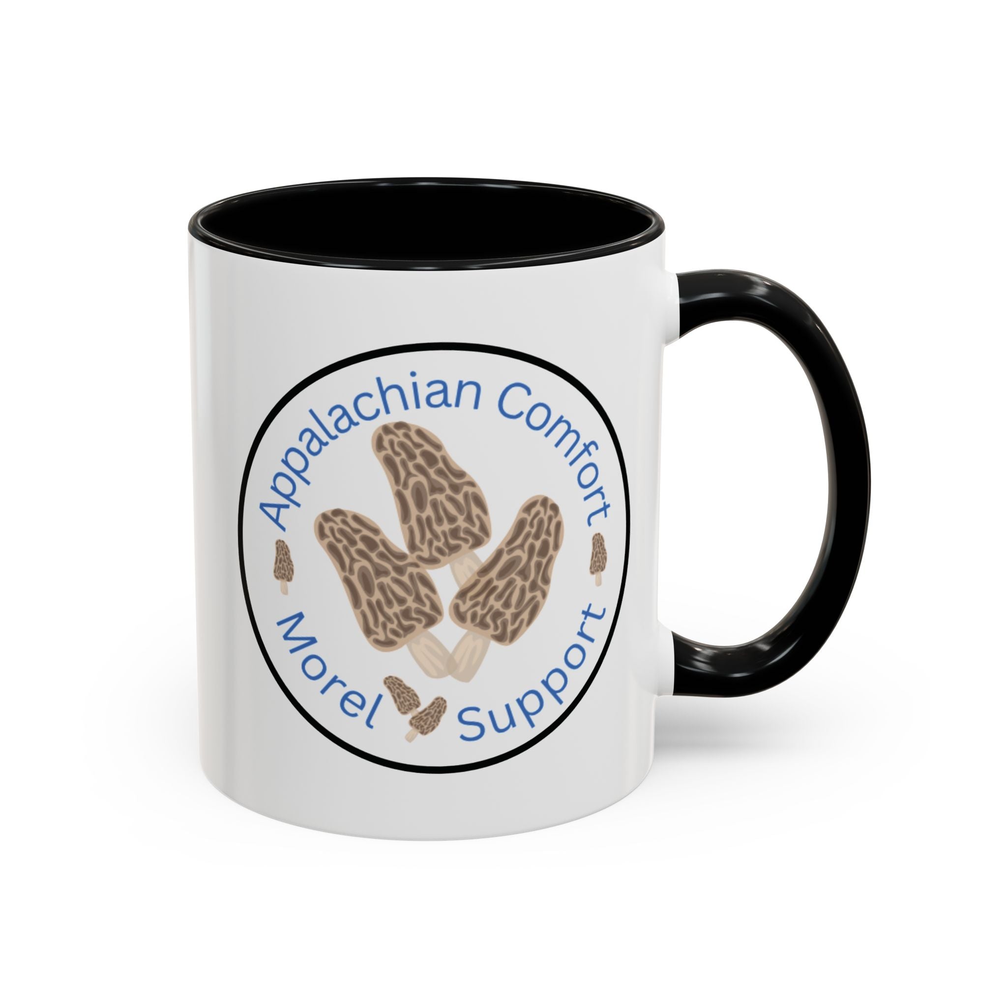 Appalachian Comfort - MOREL Support Coffee Mug, inspired by the tradition of mushroom hunting for the Dry Land Fish in the forests and woods of the Appalachian Mountains - WOMAN OWNED BUSINESS