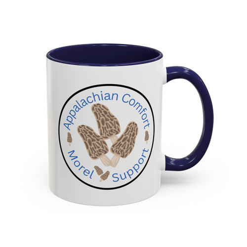 Appalachian Comfort - MOREL Support Coffee Mug, inspired by the tradition of mushroom hunting for the Dry Land Fish in the forests and woods of the Appalachian Mountains - WOMAN OWNED BUSINESS