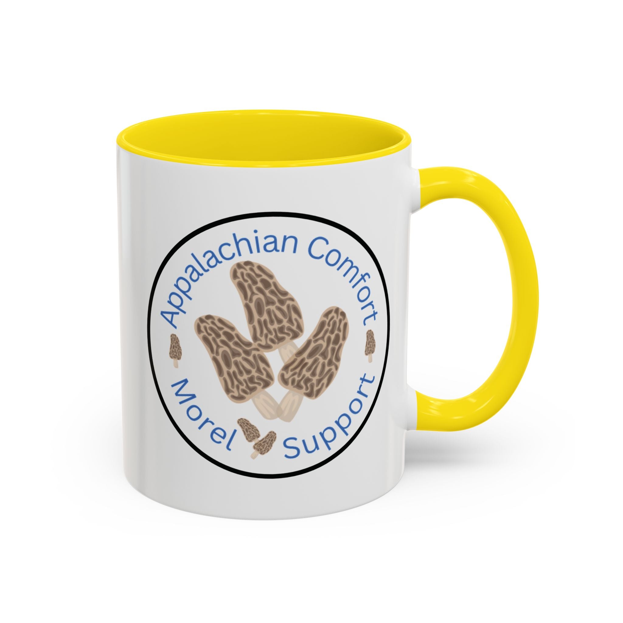 Appalachian Comfort - MOREL Support Coffee Mug, inspired by the tradition of mushroom hunting for the Dry Land Fish in the forests and woods of the Appalachian Mountains - WOMAN OWNED BUSINESS