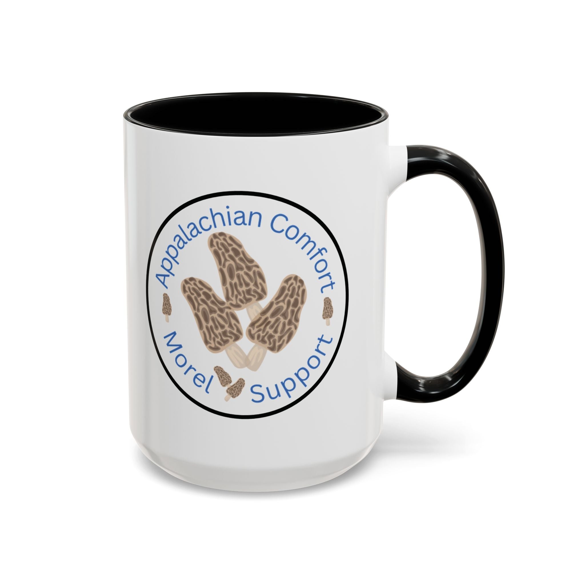 Appalachian Comfort - MOREL Support Coffee Mug, inspired by the tradition of mushroom hunting for the Dry Land Fish in the forests and woods of the Appalachian Mountains - WOMAN OWNED BUSINESS
