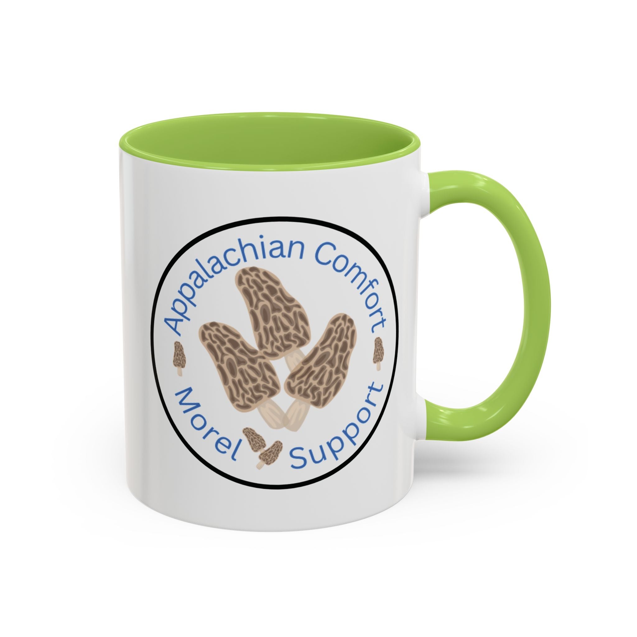 Appalachian Comfort - MOREL Support Coffee Mug, inspired by the tradition of mushroom hunting for the Dry Land Fish in the forests and woods of the Appalachian Mountains - WOMAN OWNED BUSINESS