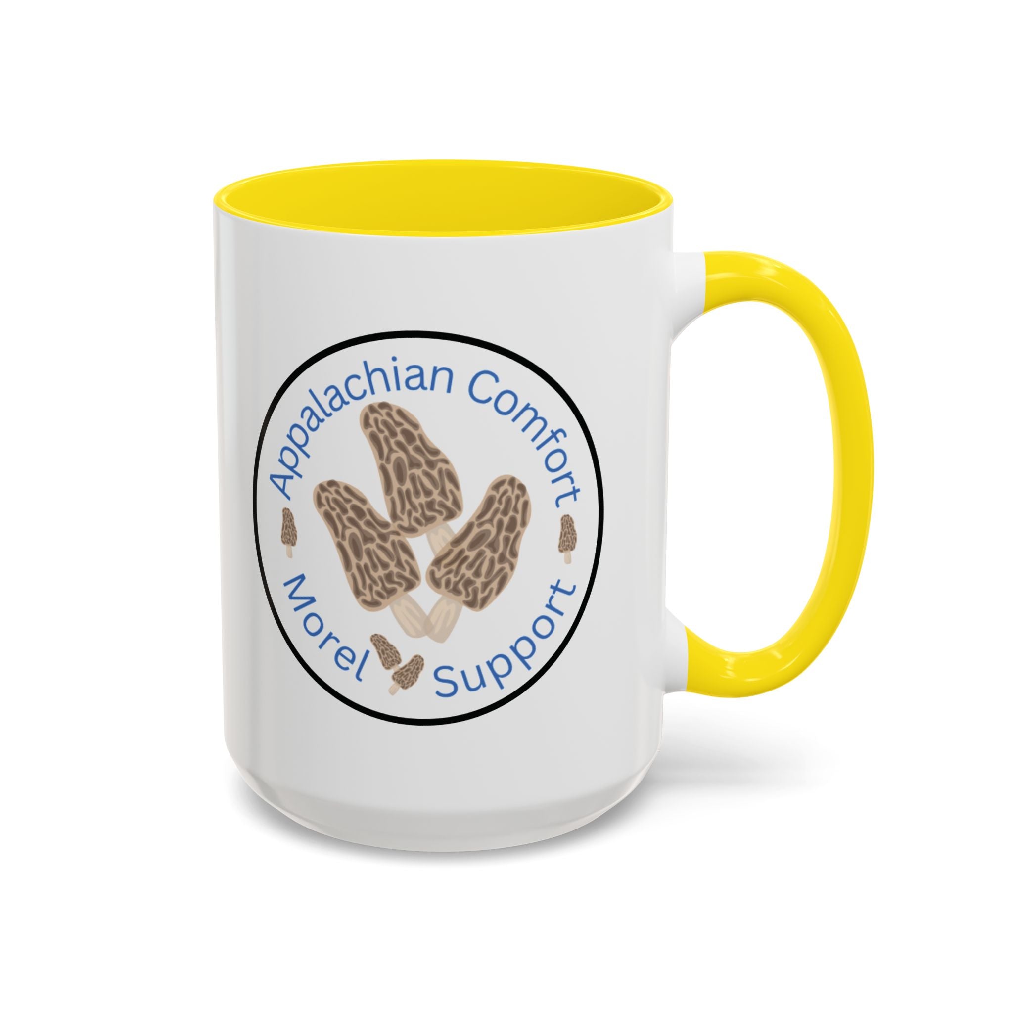 Appalachian Comfort - MOREL Support Coffee Mug, inspired by the tradition of mushroom hunting for the Dry Land Fish in the forests and woods of the Appalachian Mountains - WOMAN OWNED BUSINESS